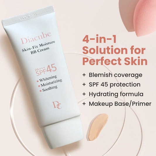 Skin-Fit Moisture Bb Cream With Spf 45 Pa+++ 1.76 Fl Oz, Natural Beige: Perfect For Light To Medium With Neutral Skin Tones, Blemish Coverage, Long-Lasting Tinted Moisturizer, K-Beauty