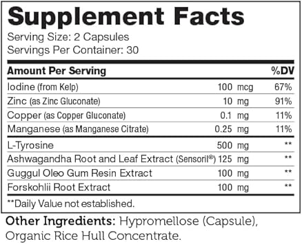 Zahler Thyraide, Thyroid Support Supplement with Iodine and L-Tyrosine, Helps Maintain Thyroid Health & Metabolism, Certified Kosher, 60 Capsules : Health & Household