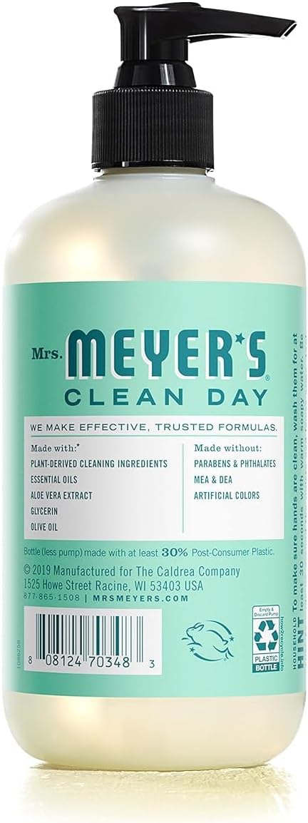 Mrs. Meyer'S Clean Day Hand Soap, Limited Edition Mint, 12.5 Fl. Oz - Pack Of 3