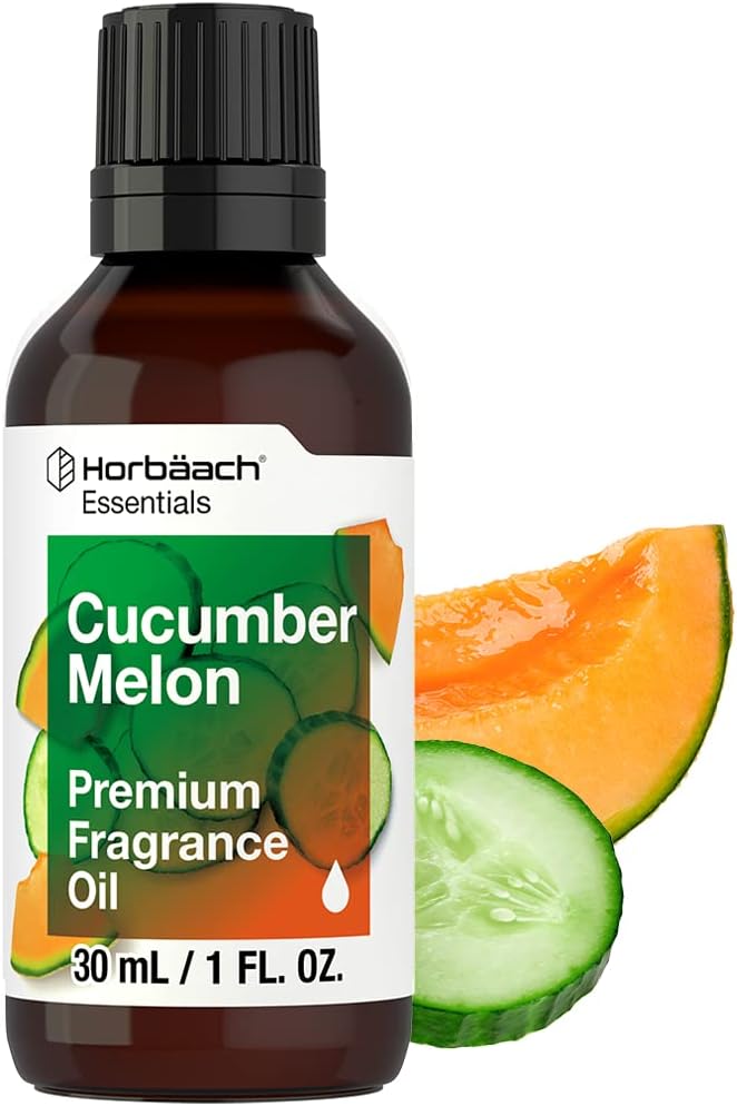 Horbäach Cucumber Melon Fragrance Oil | 1 fl oz (30ml) | Premium Grade | for Diffusers, Candle and Soap Making, DIY Projects & More