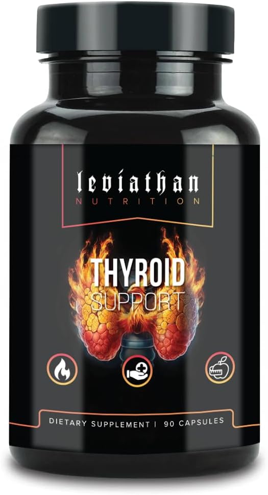 Leviathan Thyroid Support | Energy & Thyroid Health & Iodine Supplement, Selenium, Zinc, Manganese, Copper, L Tyrosine, Guggul Support For Women & Men