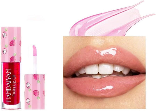 Fruit Lip Oil Jelly Moisturizing Lip Plumping Glass Makeup Sexy Lip Gloss Lip Tinted Lip Care Moisturizing Clear Cute Lip Gloss Dead Skin Removal Fade Lip Lines Liquid Lip Balm (Kiwi)