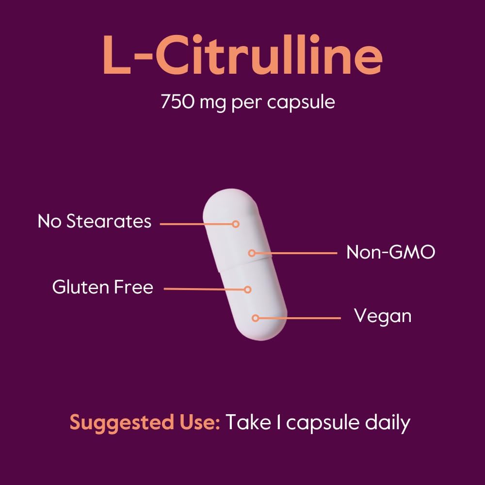 Bestvite L-Citrulline 750Mg Per Capsule (120 Vegetarian Capsules) - No Stearates - No Silica - No Fillers - Non Gmo - Gluten Free - Vegan : Health & Household