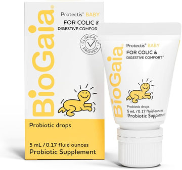 Biogaia Protectis Baby Probiotic Drops | Baby Essentials For Colic & Gas Relief | Safe For Newborns | Ease Crying, Fussing, Colic, Gas, Spit-Ups & Constipation | No Dairy, Soy & Gluten | 5Ml
