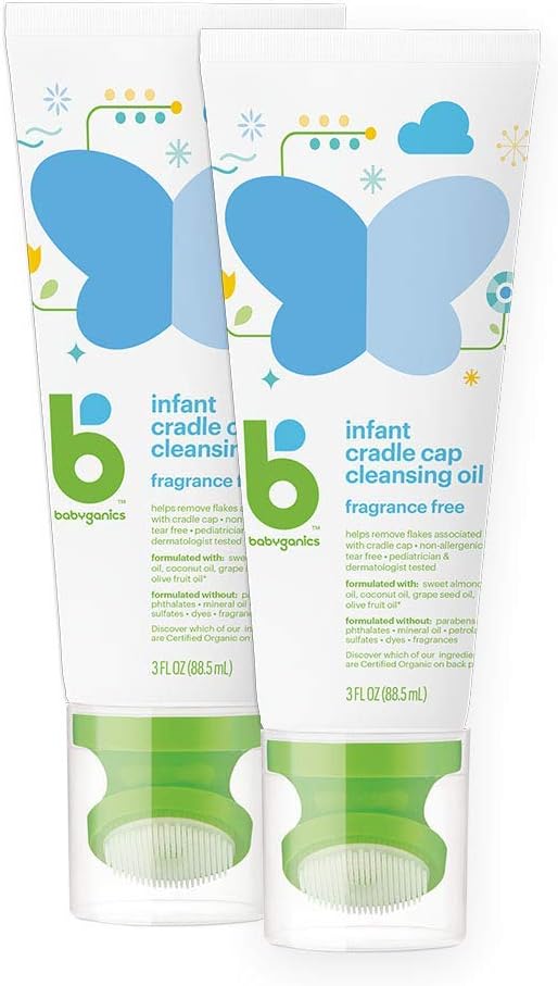 Babyganics Infant Cradle Cap Cleansing Oil, Non-Allergenic, Tear-Free, Packaging May Vary, 3 Fl Oz (Pack Of 2)