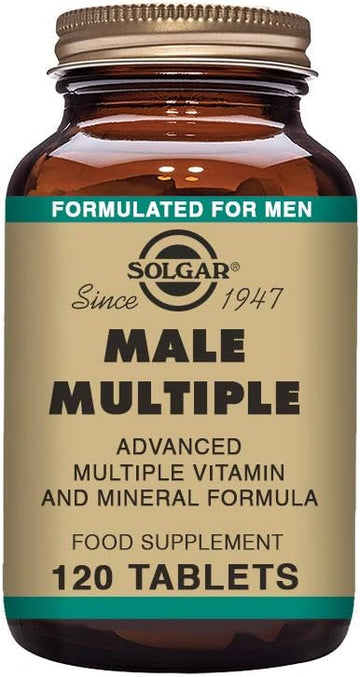 Solgar Male Multiple - 120 Tablets - Multivitamin, Mineral & Herbal Formula For Men - Vegan, Gluten Free & Dairy Free - 40 Servings