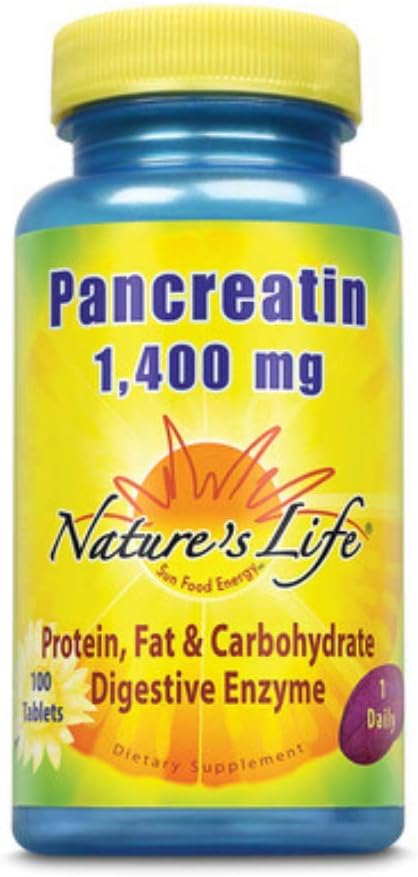 Nature's Life Pancreatin 4X Strength | 100 ct : Health & Household