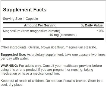 Swanson Magnesium Orotate 654 Mg 60 Caps 4 Pack