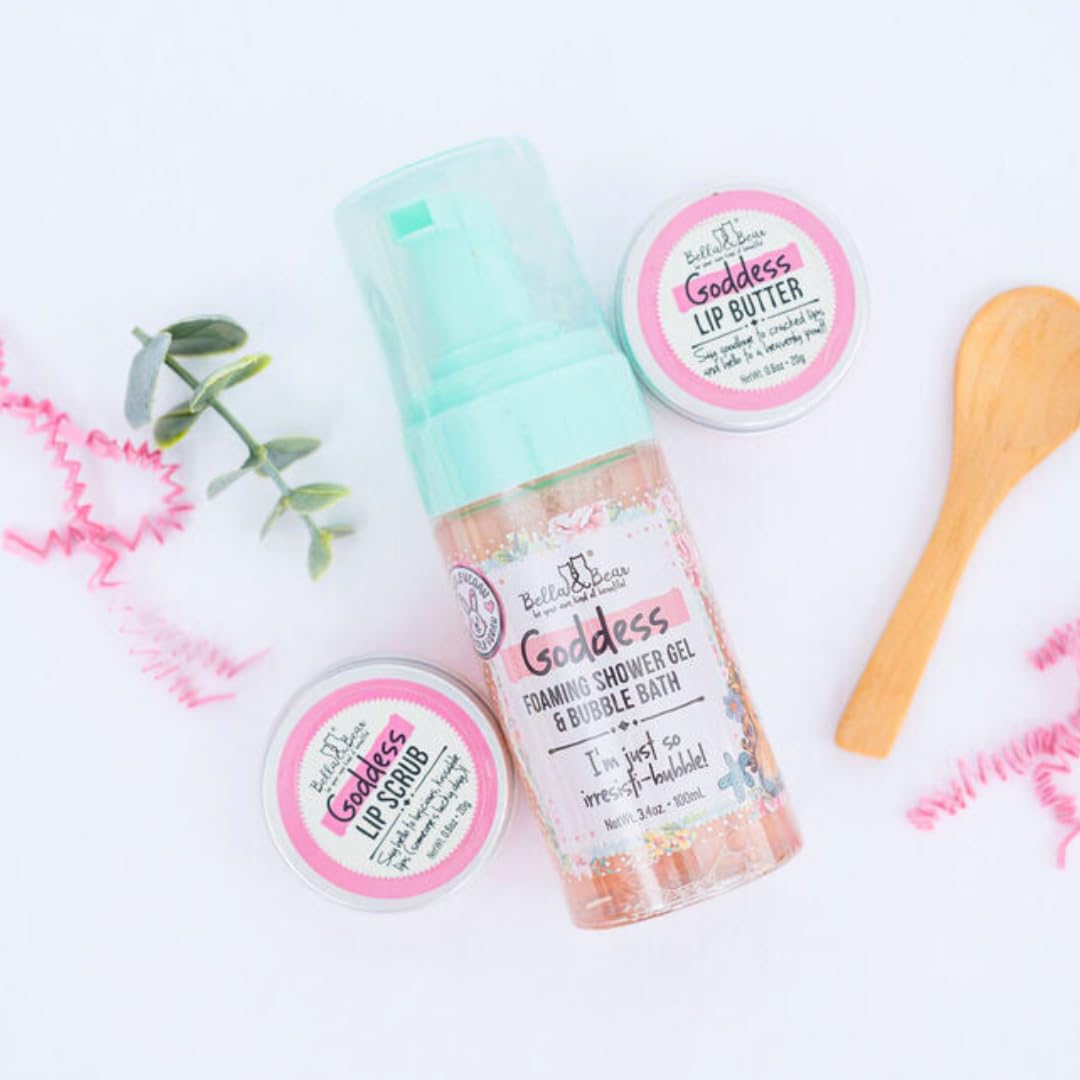 Bella & Bear Goddess Midi Bath & Body Gift Set With Foaming Shower Gel & Bubble Bath, Body Scrub & Lip Scrub And Lip Butter - Gift - Women : Beauty & Personal Care