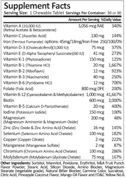 Once Daily Bariatric Multivitamin | Chewable | 45Mg L Fruit Punch | 90 Count