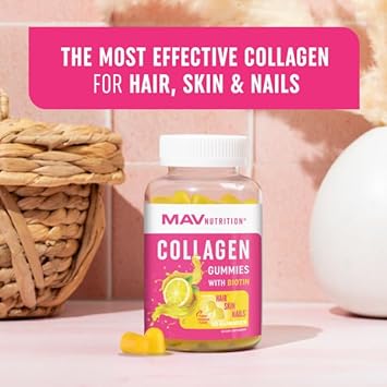 Collagen Gummies For Women | 200Mg Hydrolyzed Collagen + 2500Mcg Biotin, With Vitamin C, E & Zinc | Anti Aging, Hair Growth, Skin, Strong Nails | Non-Gmo Gummy Vitamin Supplements | 60 Count