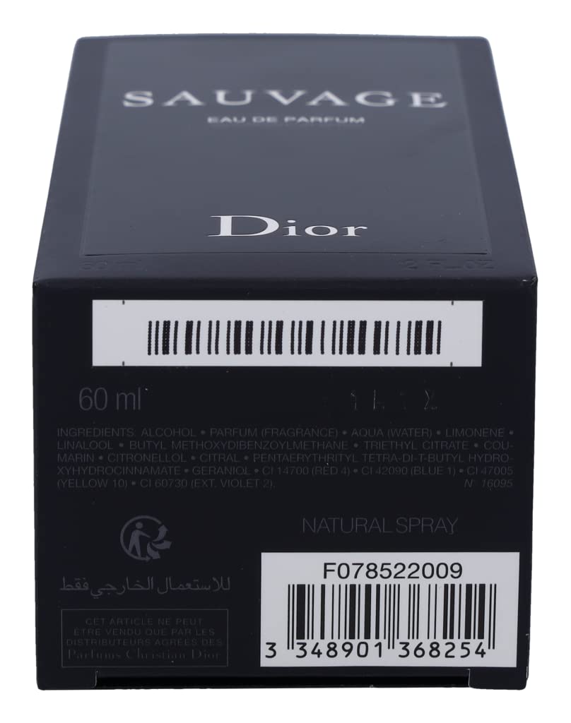 Sauvage By Dior Eau De Parfum Spray, 2 Fl Oz : Beauty & Personal Care