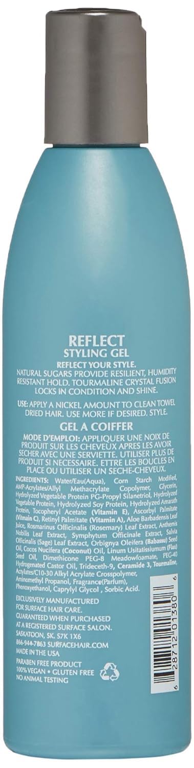 Surface Hair Reflect Styling Gel, Humidity Resistant Control And Resilient Shine, 8 Oz