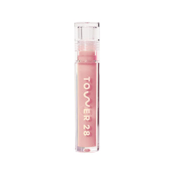 Tower 28 Shineon Milky Lip Jelly, Oat, Non-Sticky Lip Gloss, Milky Peachy Pink Vegan Lip Gloss, Moisturizing Apricot And Raspberry Seed Oil, Cruelty Free