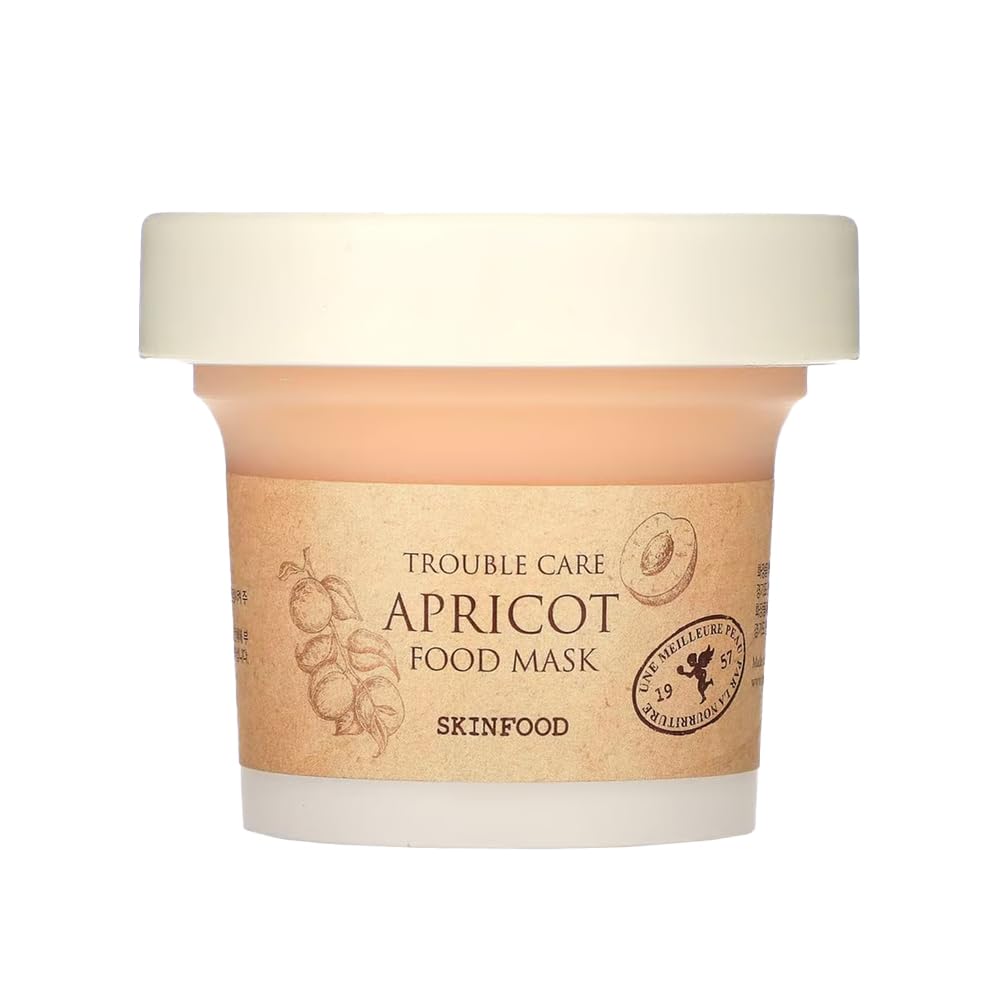 Skinfood Mask Apricot Trouble Care 120G - Facial Pore Clearing And Body Skin Soothing - Wash Off Face Masks, Clear & Smooth Skin - Shower-Proof Texture (4.23 Oz)