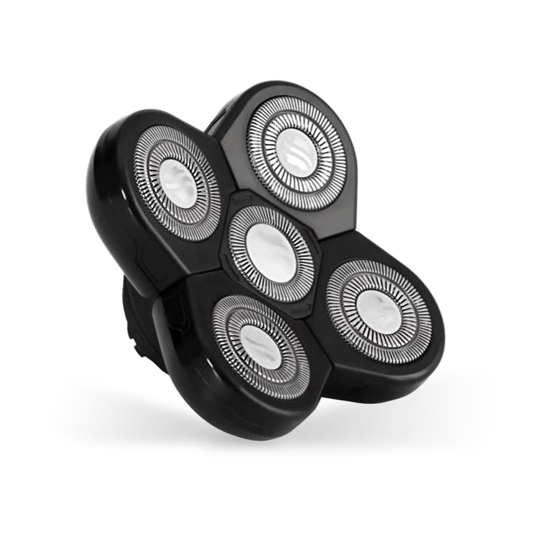 Skull Shaver Carver 5 Head Replacement Blade - Efficient Shave For Coarse Hair - Flexing Rotary Blades - Easy Maintenance - Fits Pitbull Shavers