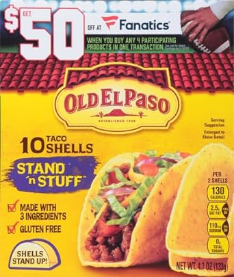 Old El Paso Stand 'N Stuff Taco Shells, Gluten Free, 10-count