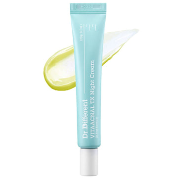 Dr. Different Vitaacnal Tx Night Cream For Face - Soothing & Nourishing Retinal Sebum Control Night Cream For Acne-Prone Skin - Blackheads Care Oil-Free Treatment Removes Dead Skin Cells 0.7Oz