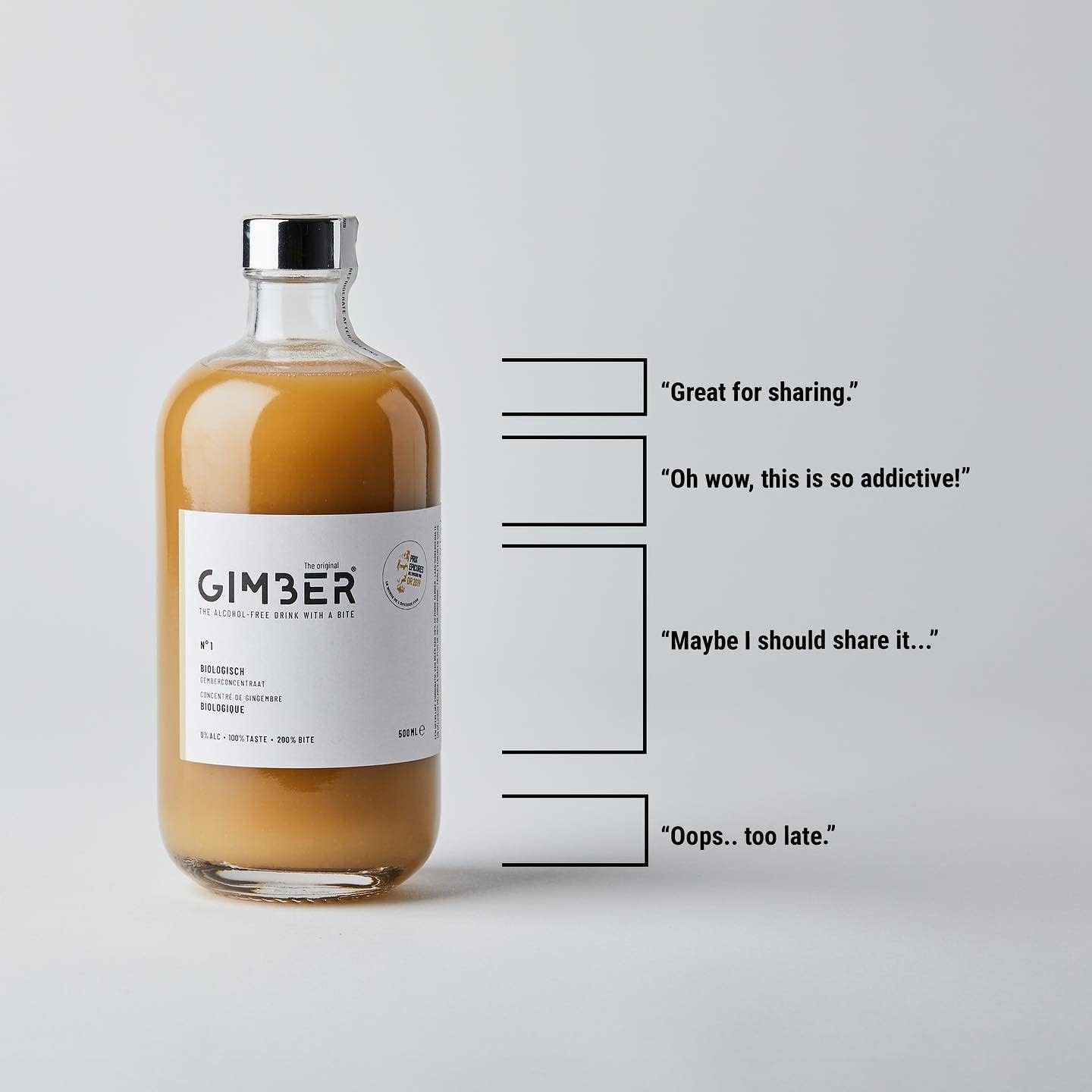 GIMBER Organic Ginger Concentrate 500 ml | Alcohol-Free Organic Drink Made from Ginger, Lemon and Herbs | Premium Ginger Essence : Amazon.co.uk: Grocery