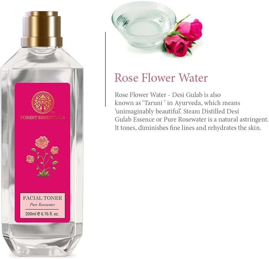 Forest Essentials Pure Rose Water Facial Toner, 200Ml : Beauty & Personal Care