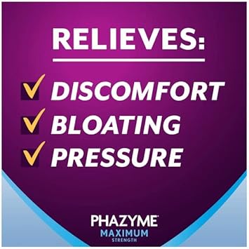 Phazyme Maximum Strength Gas & Acid Relief, Works Fast, Cherry Flavor (24 Count (Pack of 2)) : Health & Household