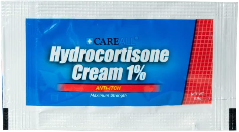 CareAll Hydrocortisone Cream 1% (144 Pack), 0.9gr Foil Packet, Maximum Strength Relieves Itching and Redness, Compare to Ingredients of Leading Brand : Health & Household