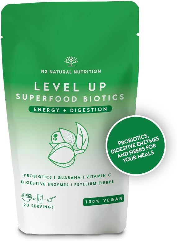 Probiotics With Digestive Enzymes, Psyllium Fibre, Beetroot And Vitamin C. Powerfull Ally For Better Digestions And Bloating Relief. Gut Health Supplement. Vegan. N2 Natural Nutrition