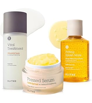 Blithe Tone Correcting Big Bundle Set For Glowing Skin - Korean Skin Brightening Trio For Dark Spots, Radiance Boosting Self Care Gifts For Women (Gold Apricot, 9 Essential Seeds, Yellow Splash Mask)