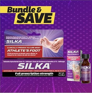 Silka Max Strength Antifungal Liquid & Cream Set - Powerful Relief For Toenail Fungus, Athlete'S Foot, And Ringworm, Itch And Burn Relief