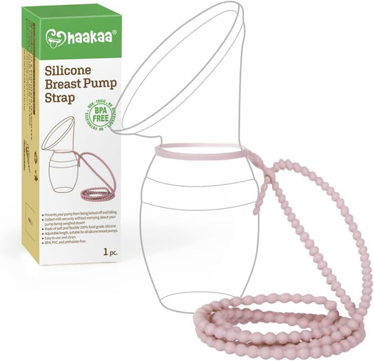 haakaa Silicone Strap Suitable for Gen.1/2/3 Manual Breast Pump Prevent Breast Pump from Falling off During Use (Blush Color) -1pc