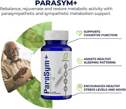Parasym+ - Aids Metabolic Activity | Assists Healthy Sleeping Patterns | Supports Cognitive Function | Nervous System Support | 30 Day Supply