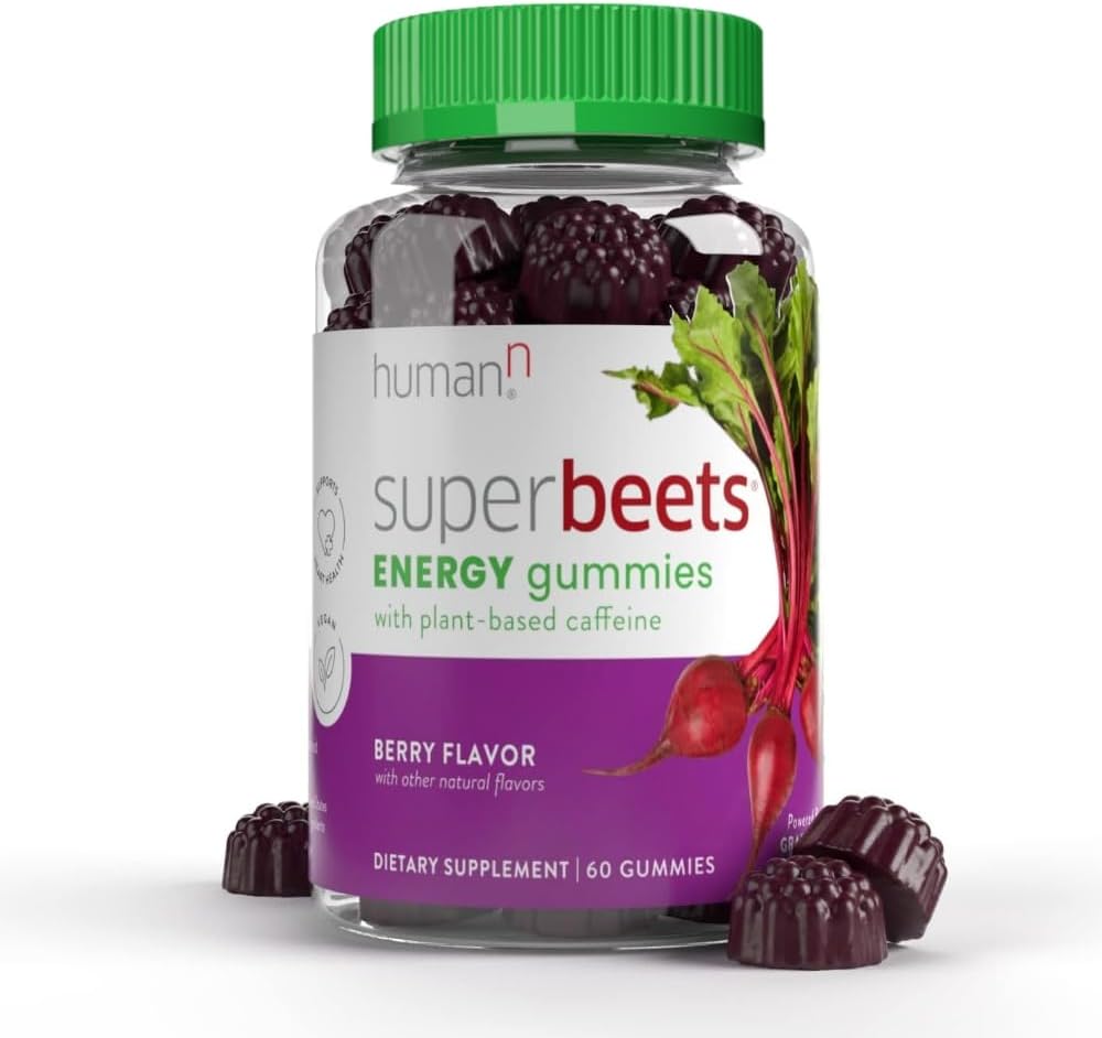 humanN SuperBeets Energy Gummies - Quick Energy & Mental Focus - Help