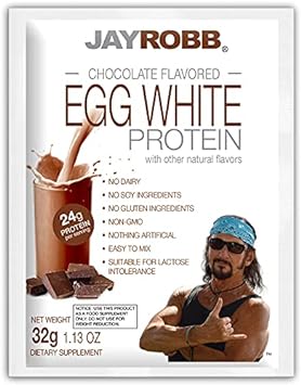Jay Robb Chocolate Egg White Protein Powder, Low Carb, Keto, Vegetarian, Gluten Free, Lactose Free, No Sugar, No Fat, No Soy, Nothing Artificial, Non-GMO, Best-Tasting (Individual Packets)