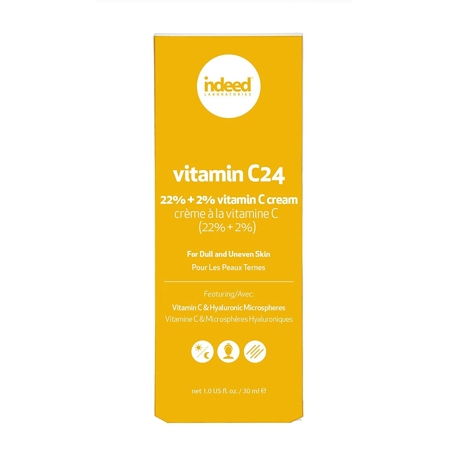 Indeed Labs C24 Vitamin Cream Combined Serum & Moisturizer With Ascorbic And Hyaluronic Acid To Repair And Restore Skin, 30 Ml : Beauty & Personal Care