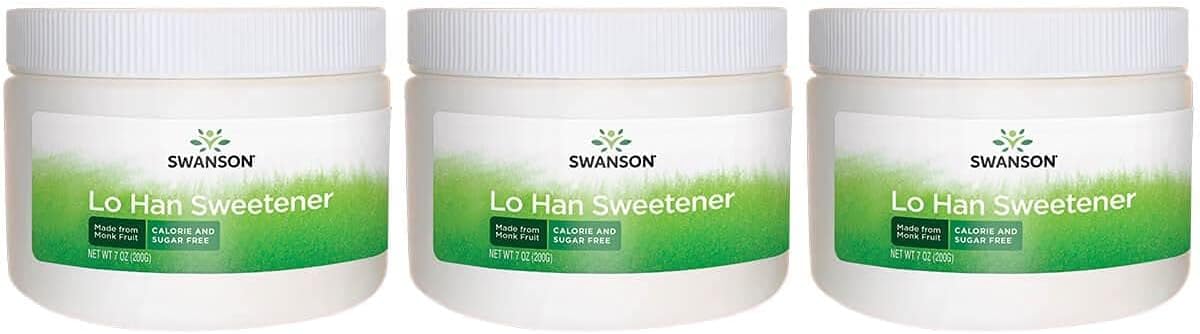 Swanson Lo Han Sweetener Made From Monk Fruit - Calorie And Sugar Free 7 Oz Pwdr 3 Pack