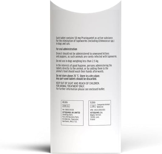 Droncit Tapeworm Tablets, Single Tablet