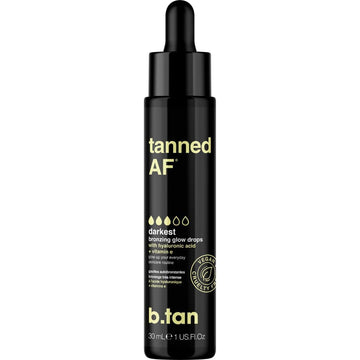 B.Tan Darkest Self Tan Drops For Face & Body | Get Tanned - Darkest Gradual Self Tanner Bronzing Glow Drops, Vegan, Cruelty Free, 1.0 Fl Oz