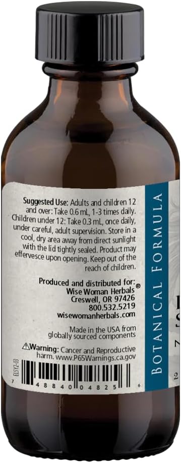 Wise Woman Herbals Elderberry Syrup 3:1 Extract, Alcohol-Free Extra Strength Sambucus, Immune & Antioxidant Support For Cold-Flu Season, Kids & Adults, Pure Non-Gmo Herbal Supplement, 2 Fl Oz