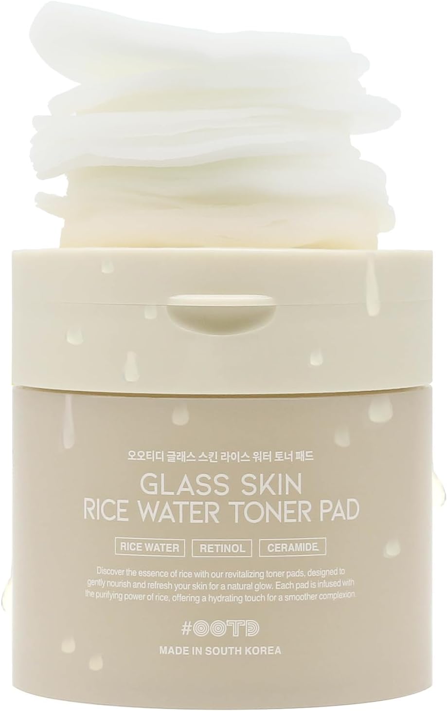 Toner Pads For Dry Dull Sensitive Skin Korean, #Ootd Retinol Ceramides Strengthen Skin Barrier Smoothing Hydrating, Toner Pad 70Pads 4.05Oz 120Ml
