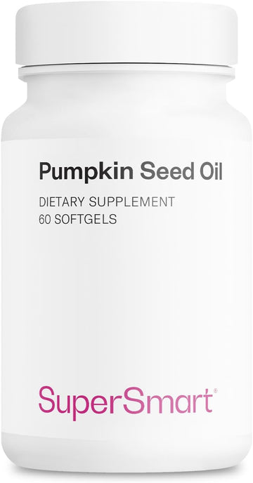 Supersmart - Pumpkin Seed Oil Supplement 1000Mg Per Day (+ Vitamin E) - Pumpkin Seed Oil For Hair Growth | Non-Gmo & Gluten Free - 60 Softgels