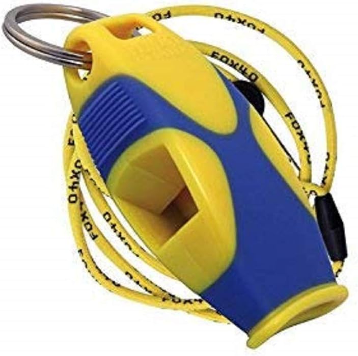 Fox 40 Sharx Whistle w/Lanyard Referee Survival Outdoor Safety Yellow (2-Pack)