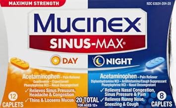 Mucinex Sinus-Max Max Strength Day & Night Caplets 20 Ct