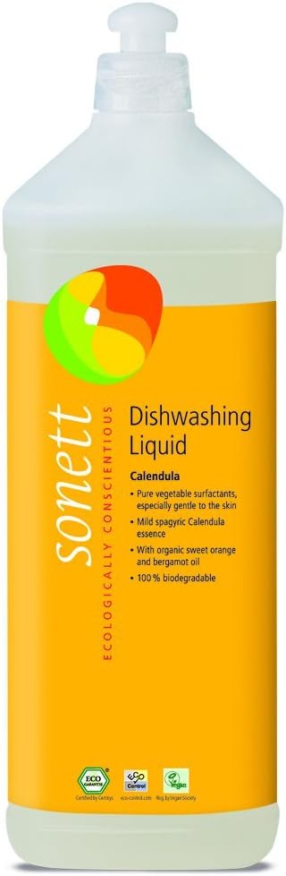 Sonett Organic Dishwashing Liquid (Calendula, 34 Fl.Oz (1 Count)) Certified Organically Grown