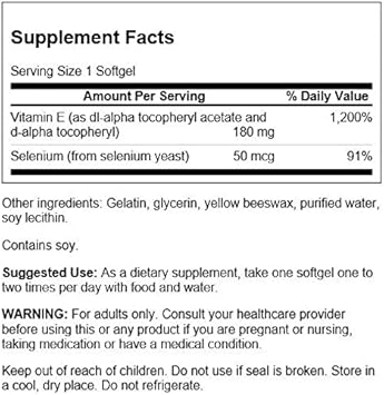 Swanson Vitamin E & Selenium 90 Sgels