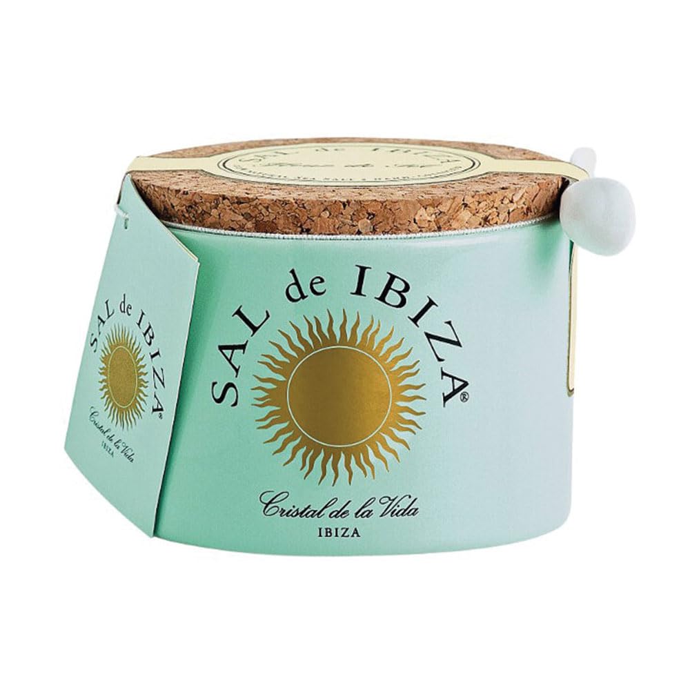 Sal De Ibiza. Fleur De Sel With Black Garlic In Ceramic Jar With Spoon. Mar Blau Limited Edition. Bio. 140G (4.94Oz) : Grocery & Gourmet Food