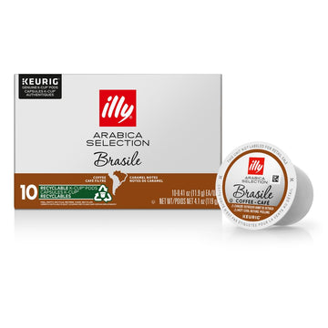 Illy Coffee K Cups - Coffee Pods For Keurig Coffee Maker – Brasile Bold Roast – Notes of Caramel – Intense & Full-Flavored Flavor Pods of Coffee - No Preservatives – 10 Count