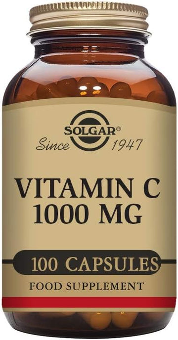 Solgar Vitamin C 1000 Mg, 100 Vegetable Capsules - Antioxidant & Immune Support - Overall Health - Healthy Skin & Joints - Bioflavonoids Supplement - Non-Gmo, Vegan, Gluten Free, Kosher - 100 Servings