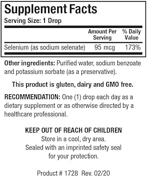Biotics Research Aqueous Selenium Liquid Formula, 95 mg Selenium Drop, Thyroid Gland Function, DNA Production, Cognitive Health, Potent Antioxidant .5 Fluid Ounces : Health & Household
