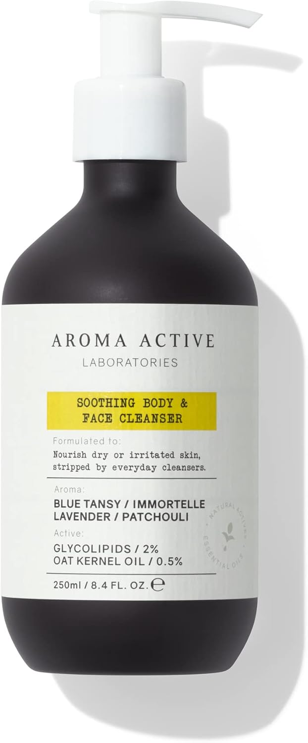 AROMA ACTIVE LABORATORIES Soothing Body and Face Cleanser 250ml - Clean Skin, Super Soft, Hydrated, Smooth Skin, Fresh, Clam, Maintain Skin Natural Barrier, Oat Kernel Oil : Amazon.co.uk: Beauty