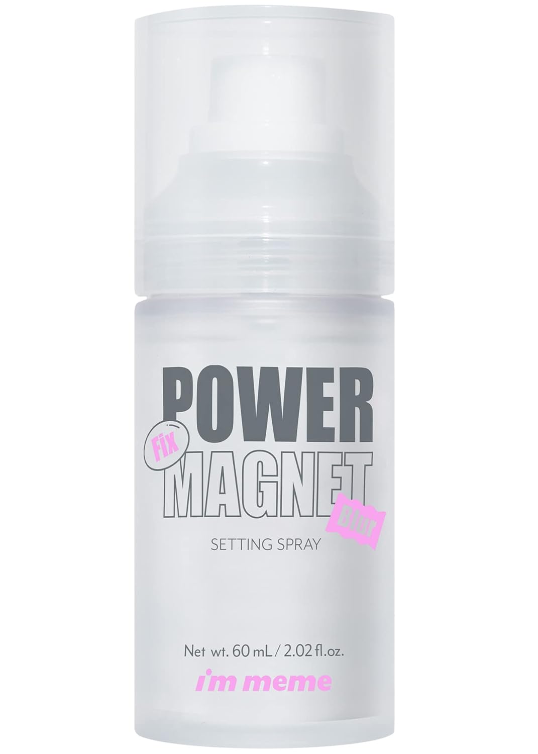 I'M Meme Power Magnet Makeup Setting Spray | 24-Hour Long-Lasting, Matte Finish, Transparent, Lightweight, Water Type, Non-Aerosol, Valentine Day Gift